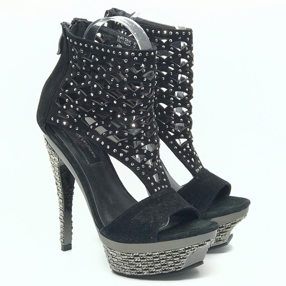 CHINESE LAUNDRY SILVER RHINESTONE PLATFORM HEEL - Picture 1 of 8